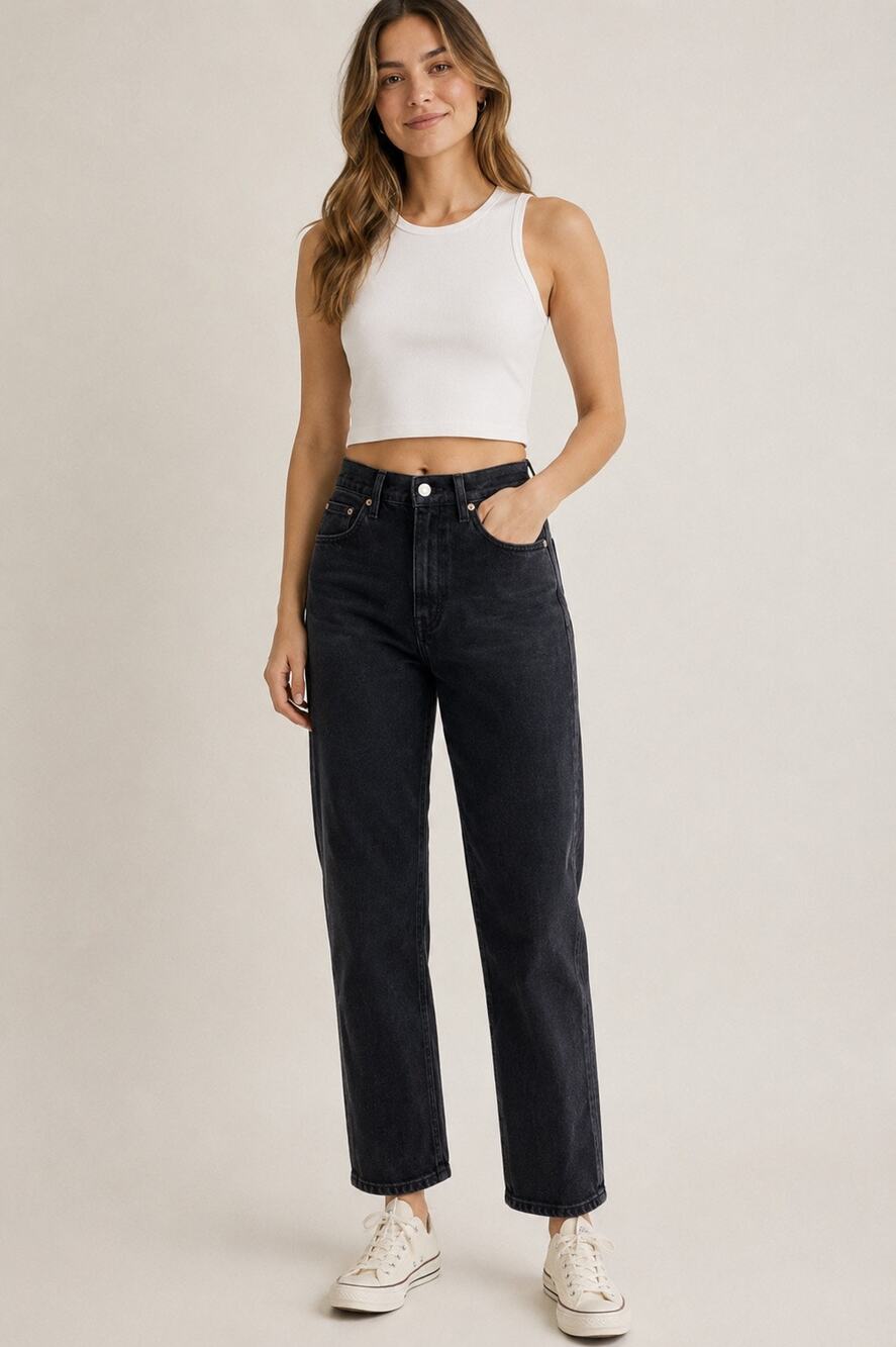 Abercrombie & Fitch Curve Love The 90s Straight Ultra High Rise Jeans